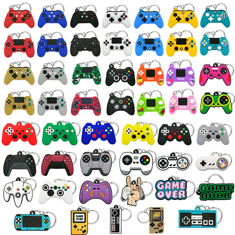 50 ピース/セットかわいいキーホルダーアクセサリーゲームコントローラホラーシリーズキーリング動物キーチェーン友人ギフト子供の誕生日プレゼント