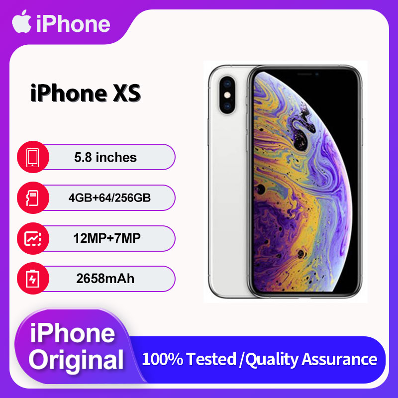 オリジナル Apple iPhone XS 4G Face ID ロック解除済み中古 IOS 12 5.8" 64/256GB ROM 2658mAh 携帯電話 12MP スマートフォン
