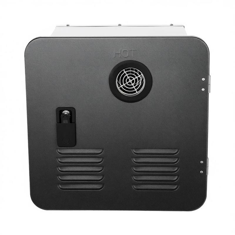 RV タンクレス給湯器、インスタントシャワー、15 x 15 インチの黒いドアとリモコン付き、55000BTU 最適化された快適パフォーマンス温水、RVers の家族の日常使用に最適