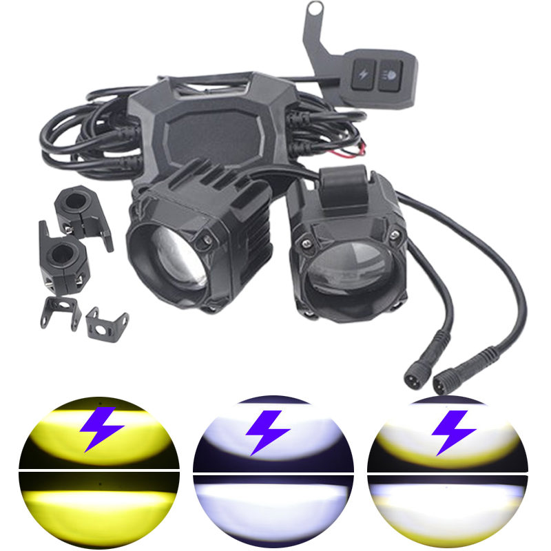 40 ワット LED オートバイヘッドライトスポットライトミニレンズ点滅運転フォグランプ車のトラック ATV SUV ダートバイクスクーター 12V-48V