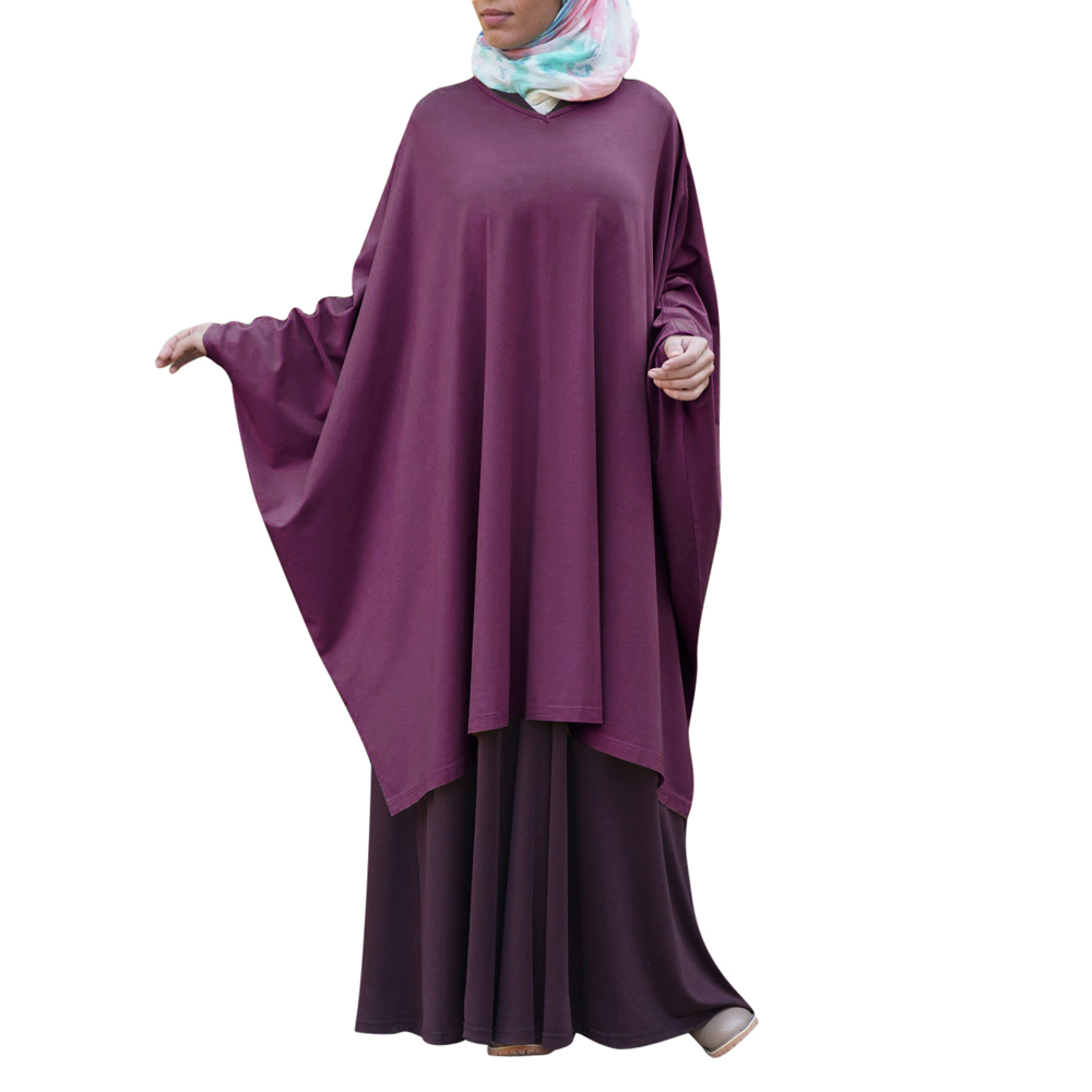 Niqab ラマダン ブルカ イスラム教徒 ロング Khimar トップス 女性の祈りの衣服アラブ オーバーヘッド イスラム アバヤ カフタン Jurken 1 個