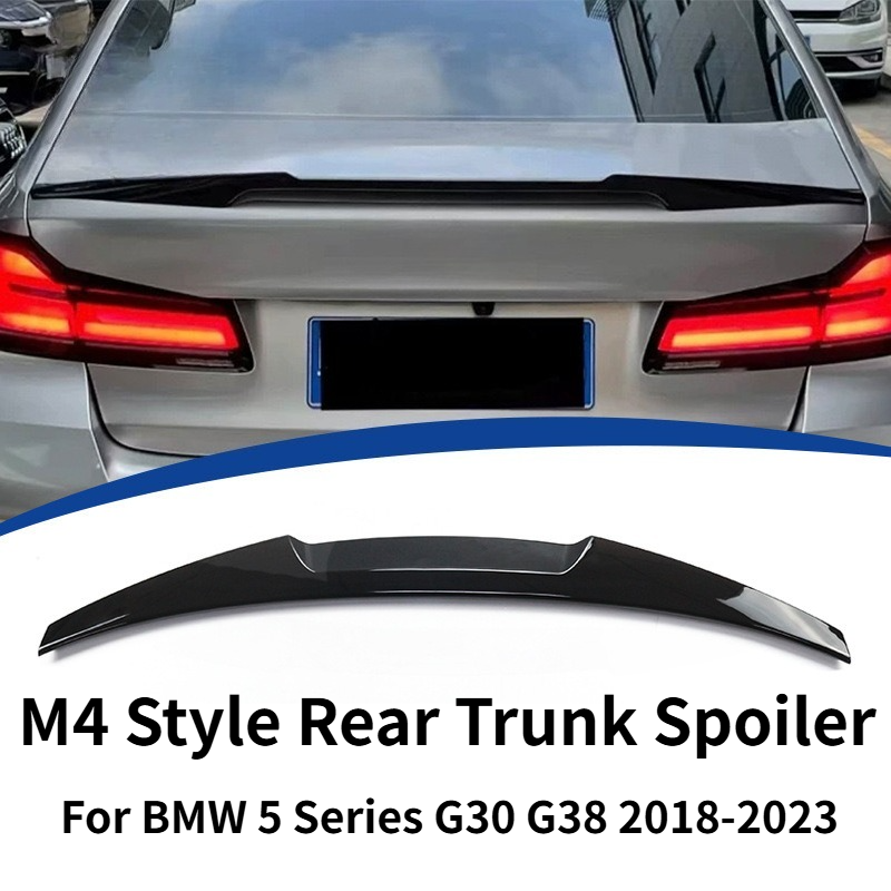 M4 スタイルリアトランクスポイラー BMW 5 シリーズ G30 G38 2018-2023 リアウインドディフューザー空力アップグレード外装車スペアパーツに適合
