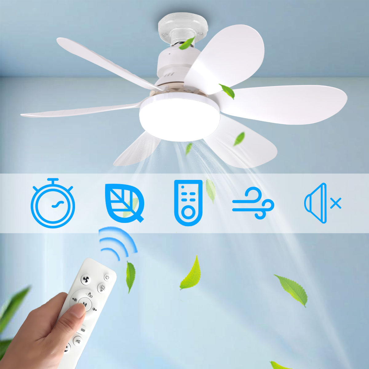 E27 リモート LED 30W シーリングファンライト調光機能付きリビングルーム研究や家庭用 85-265V ランプに最適