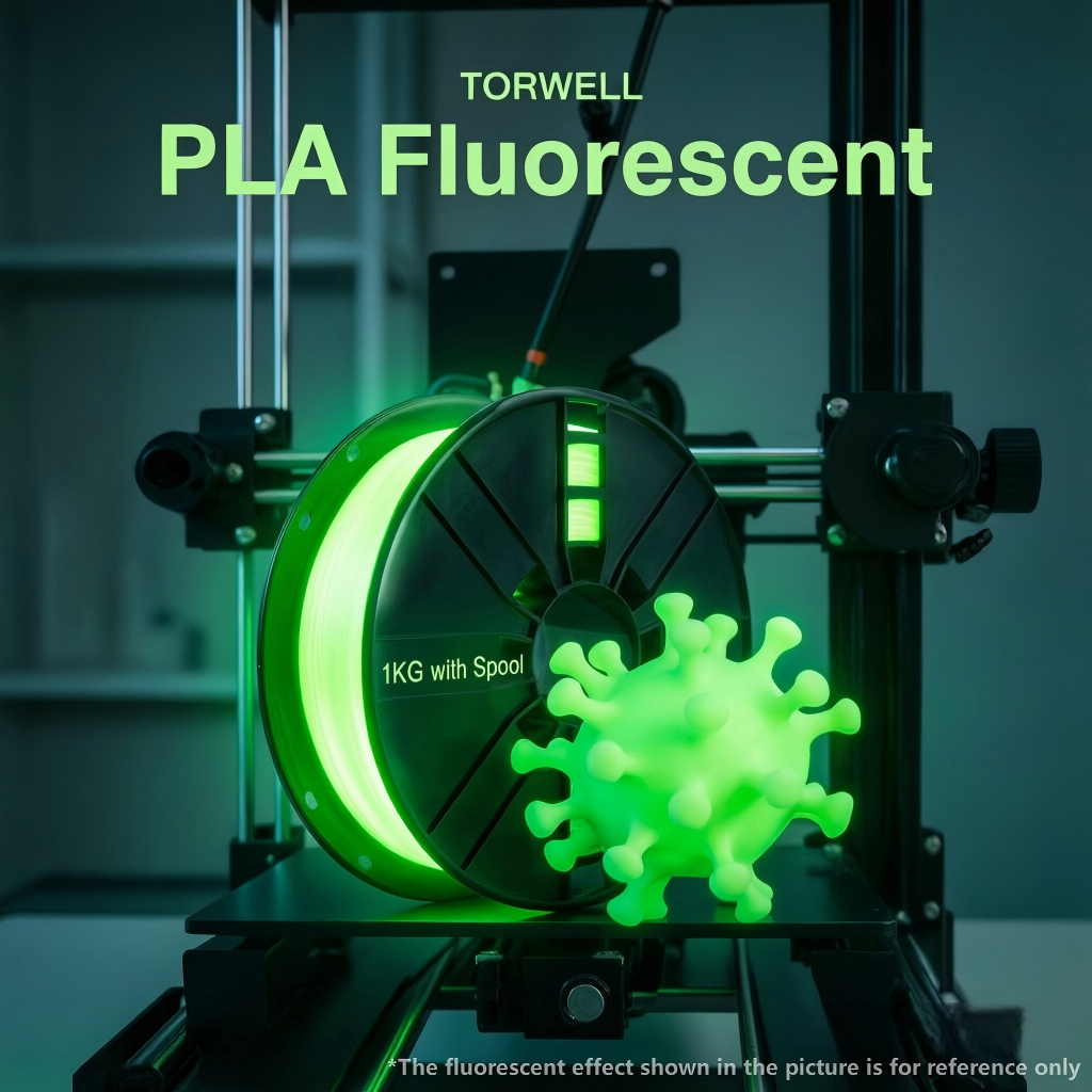 Torwell PLA グロー 1 キログラム蛍光 3D プリンタフィラメントと再利用可能なスプール Bambulab Creality A1 K2 マルチカラー用