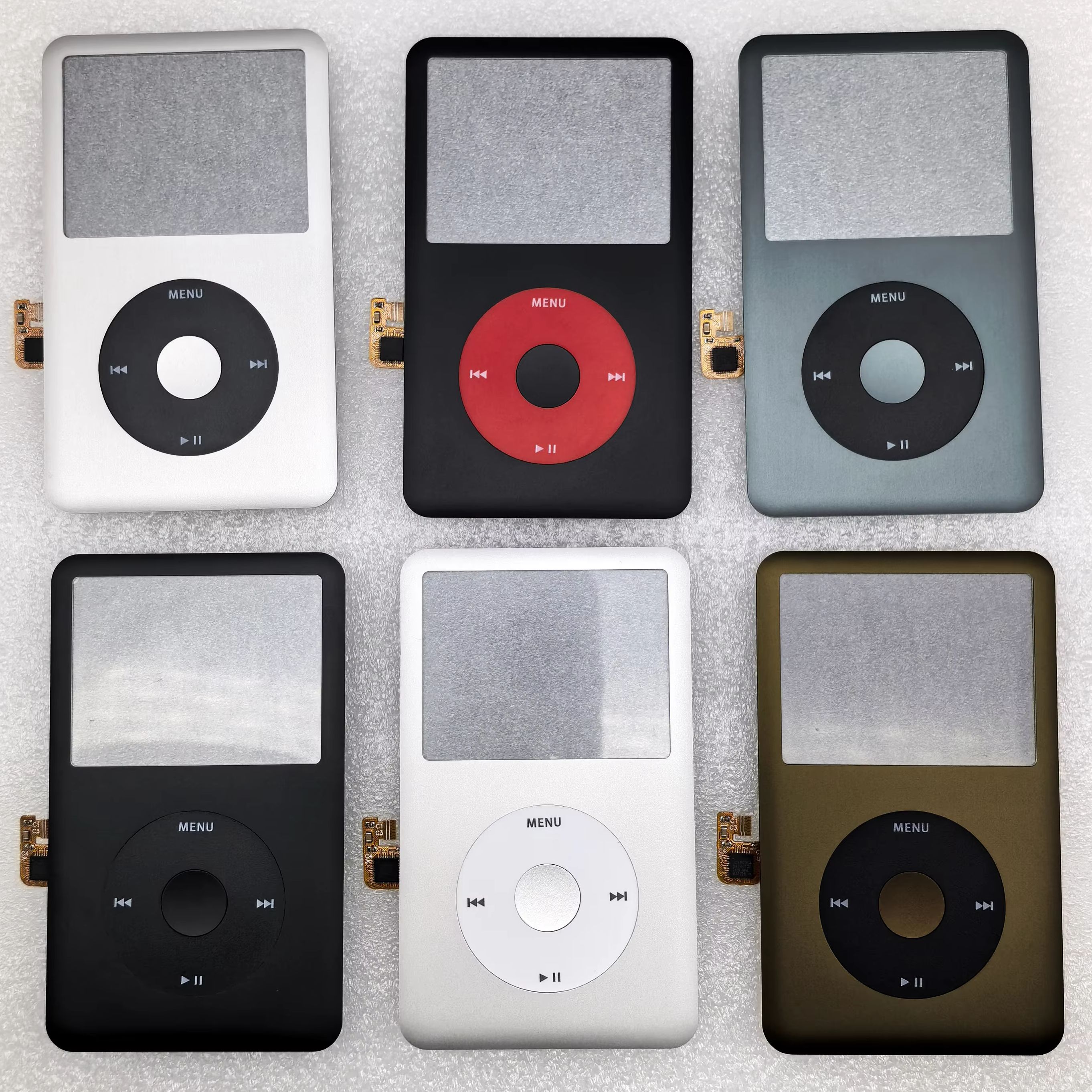 iPod Classic 6th 7th Gen A1238 用 - クリックホイール付き電気メッキメタルフロントカバーケース