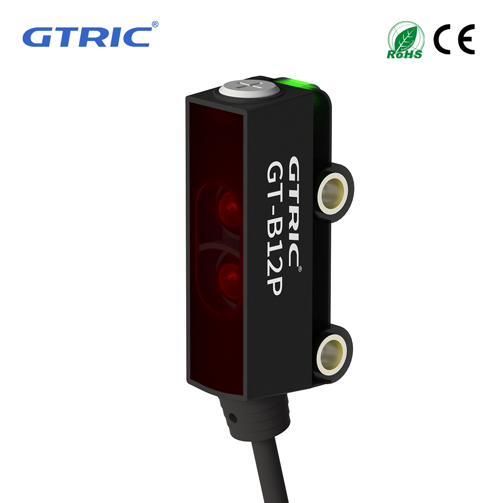 GTRIC ミニチュアレーザー光電子センサー NPN PNP 超薄型拡散反射光センサースイッチ 3-150 ミリメートル 24V DC BGS 付き