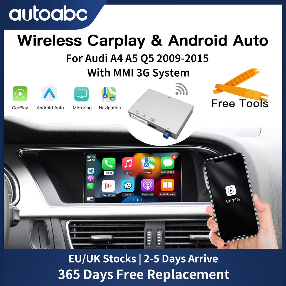 ワイヤレス Carplay Android 自動 2009-2015 アウディ A4 B8 A5 Q5 と MMI 3G インターフェイス AirPlay MirrorLink Bluetooth サポートカメラ