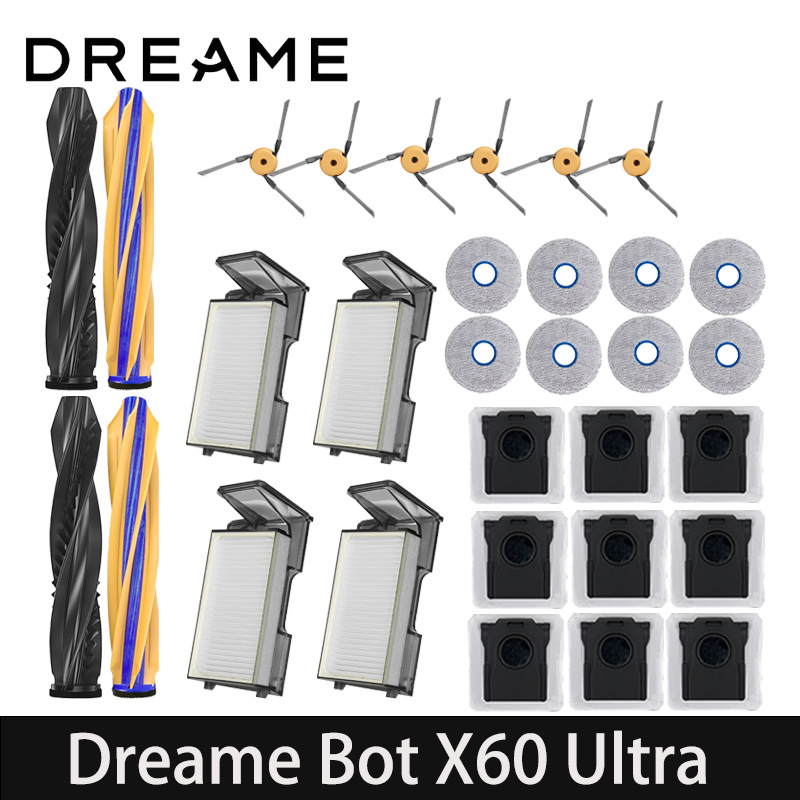 Dreame X60 ウルトラロボット真空スペアパーツ消耗品メインサイドブラシ Hepa フィルターモップ布ダストバッグアクセサリー