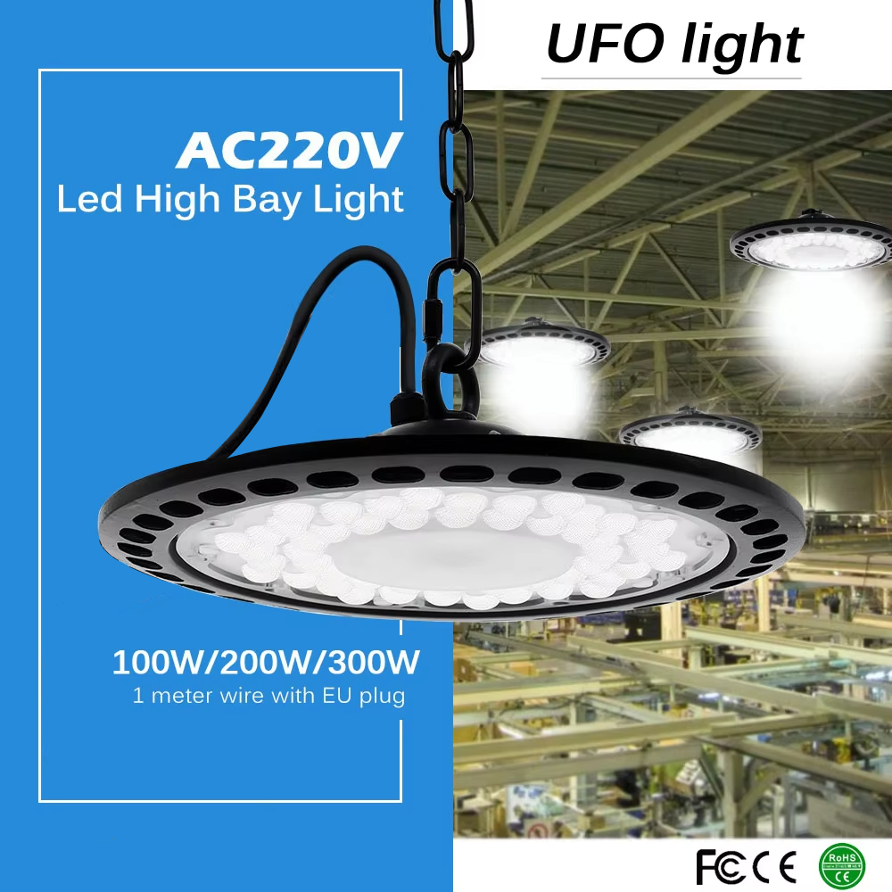 超薄型 UFO ランプ 100W200W300W ワークショップシャンデリア照明天井ランプ工場 LED ランプスタジアムランプ倉庫照明