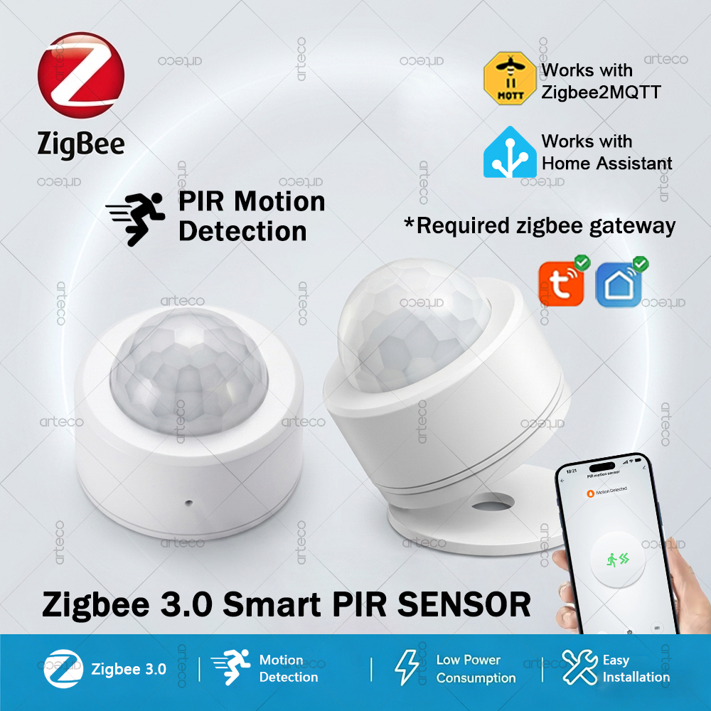 Zigbee 3.0 PIR モーションセンサー人体赤外線検出器盗難セキュリティ警報 Zigbee2MQTT ホームアシスタントオートメーションで動作
