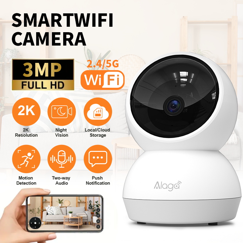 360° スマートホームセキュリティカメラ PTZ 2K 5G WiFi AI 検出ナイトビジョン自動追跡セキュリティ監視ベビーモニター
