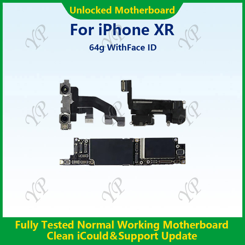 iPhone XR 64 グラム/128 グラム顔 ID ロック解除済みマザーボード iCloud 完全にテスト済み、正常に動作するメインボードのサポート更新
