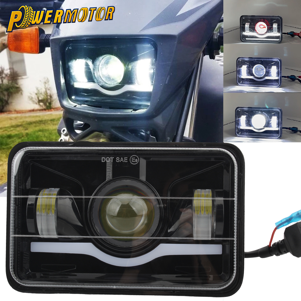 4" x 6" LED Headlight High Low Beam DRL For Suzuki DRZ400S DRZ400SM DRZ250 DRZ400 DRZ400E DR200S DR650S Motorcycle Car Truck