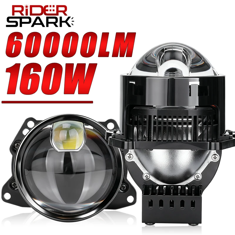 3 Inch Bi LED Projector Lenses For Headlight Hella 3R G5 6000K Auto Lamp 160W Angel Eyes Car Light Retrofit Kit Hyperboloid Lens