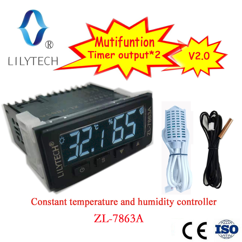 LILYTECH、ZL-7863A、定温湿度コントローラー、昼夜シミュレーション、温室防虫類室コントローラー、LILYTECH