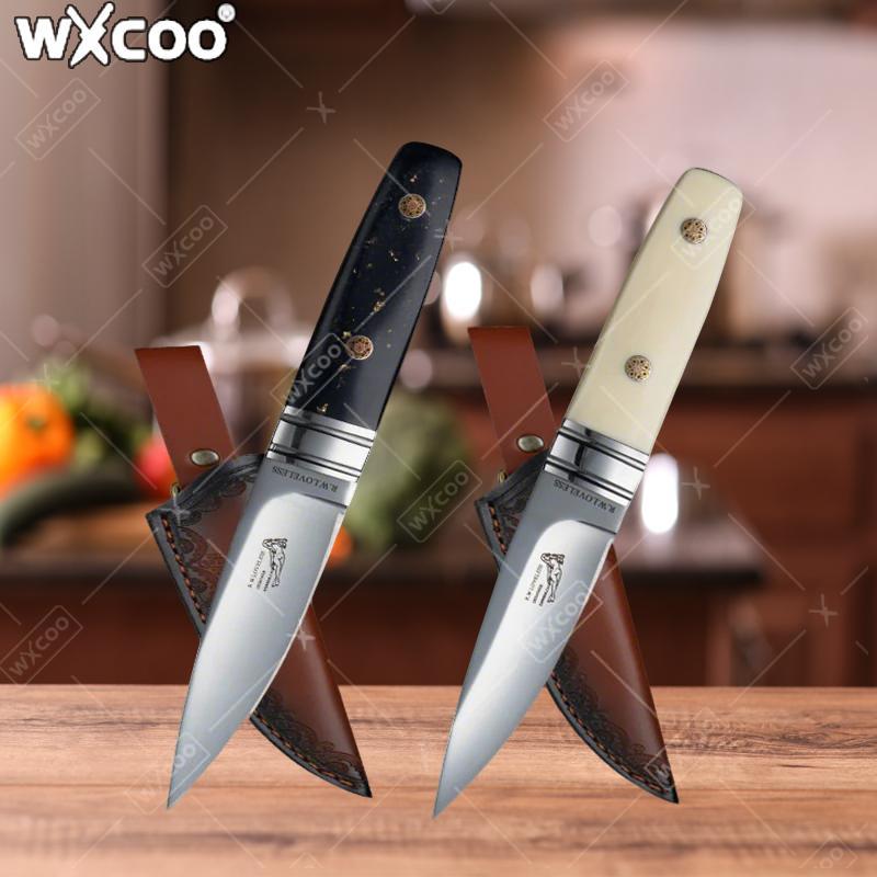 WXCOO ステンレス鋼ステーキナイフ鍛造肉屋ナイフ耐久性のあるシース調理バーベキューシェフナイフキッチンアクセサリー用