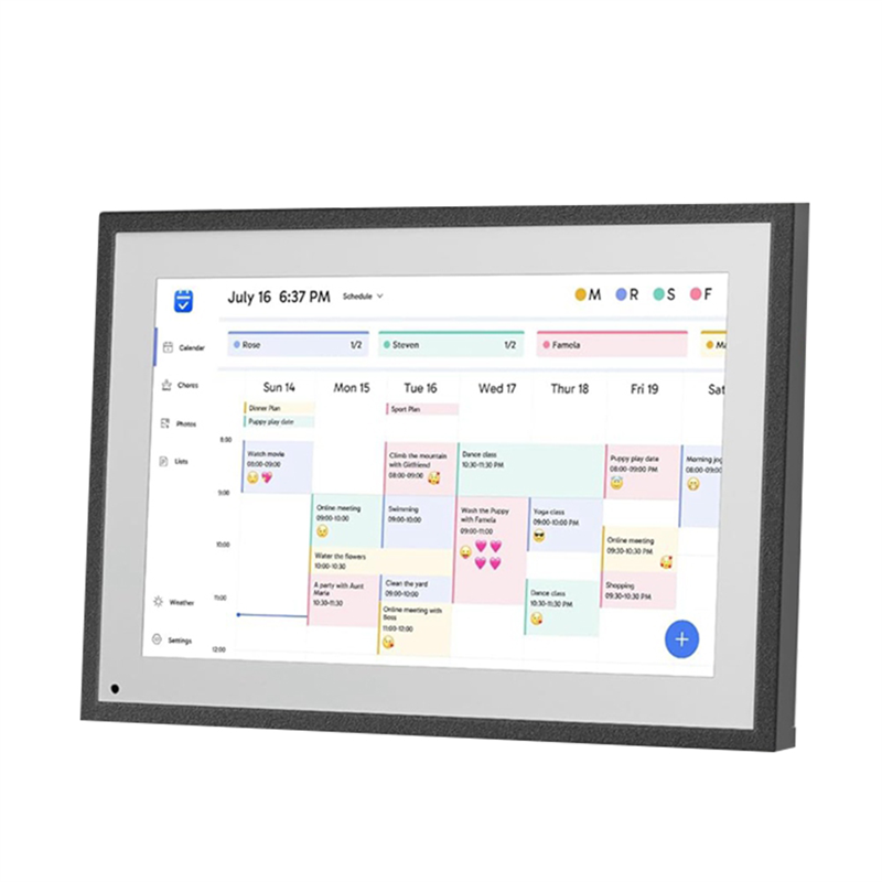 A77P-タッチスクリーンインタラクティブ10.1インチデジタルカレンダー家事表、スマートファミリープランナー、暖炉用ディスプレイデスクデジタル