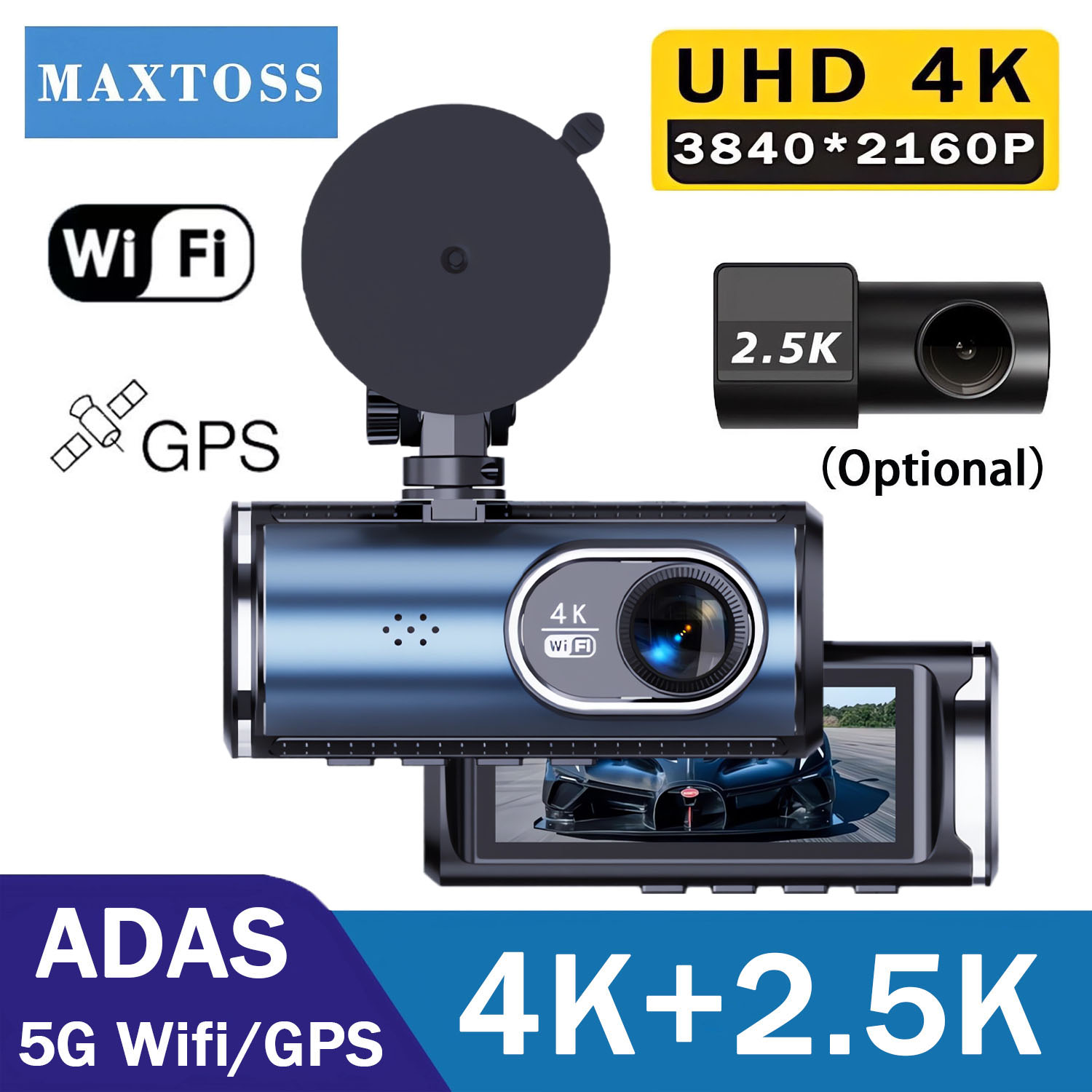 UHD 4K 3840*2160P ダッシュカム WiFi GPS フロント 4K リア 2.5K DVR ビデオレコーダー 24H ナイトビジョンダッシュカム車のカメラ車のブラックボックス