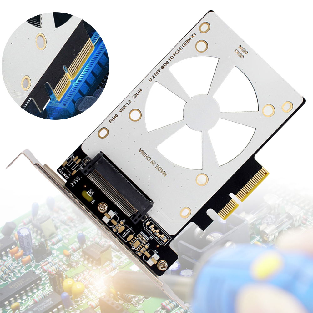 U.2 SFF-8639 - PCI-EX4拡張カード X4/X8/X16スロット U.2 - PCIeアダプターライザー PCI-E GEN3対応 U.2 NVMe SSD
