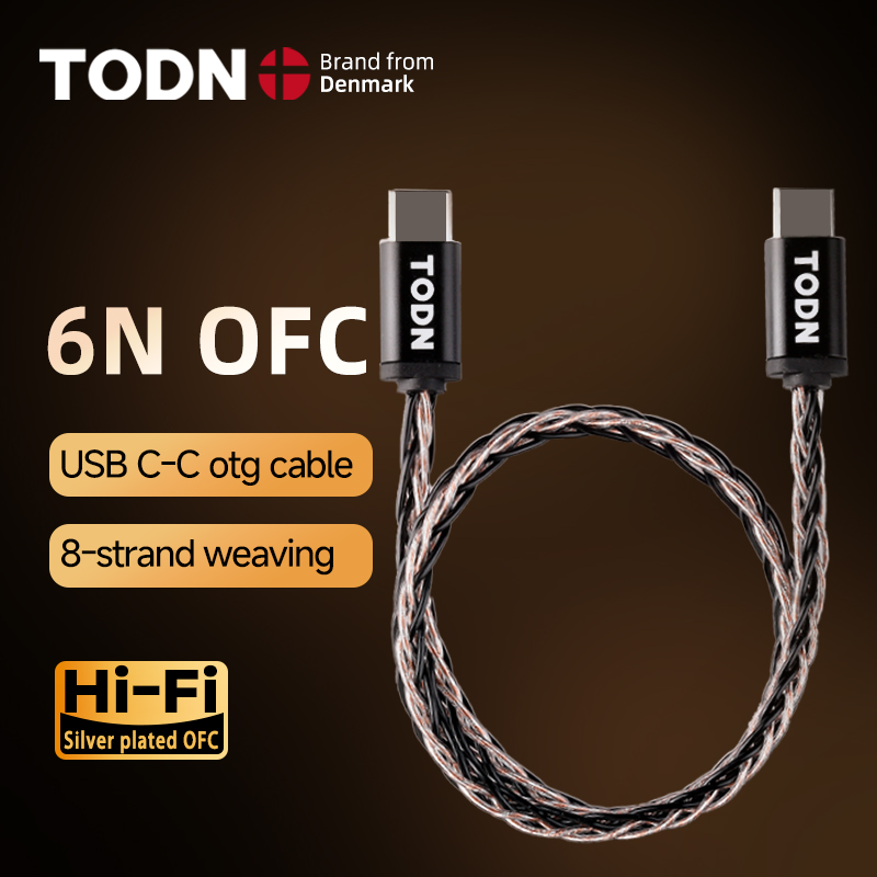 TODN OTG オーディオケーブル Hifi USB ケーブルタイプ C to C OFC 銀メッキ HiFi ポータブル DAC ヒーフォンアンプ