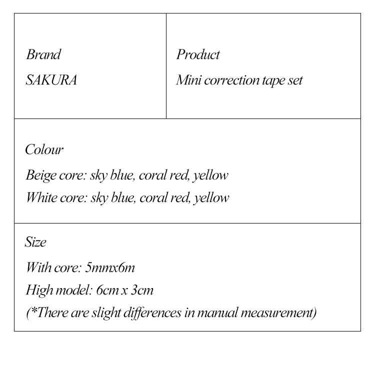 SAKURA XCOT イエロー/ホワイト ミニ修正テープ 正しいコンパクト ポータブル日記 スクラップブッキング オフィスおよび学校用品