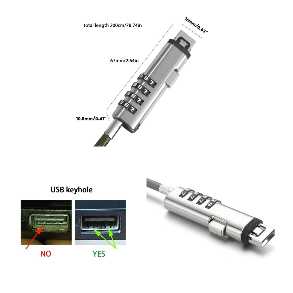USBポートプロフェッショナル4デジタルパスワード盗難防止ラップトップロックセキュリティ