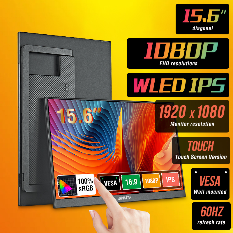 15.6 インチタッチポータブルモニター ADS-IPS 1920*1080P 300cd/m2 拡張ディスプレイノートパソコンのセカンドスクリーン XBox PS4/5