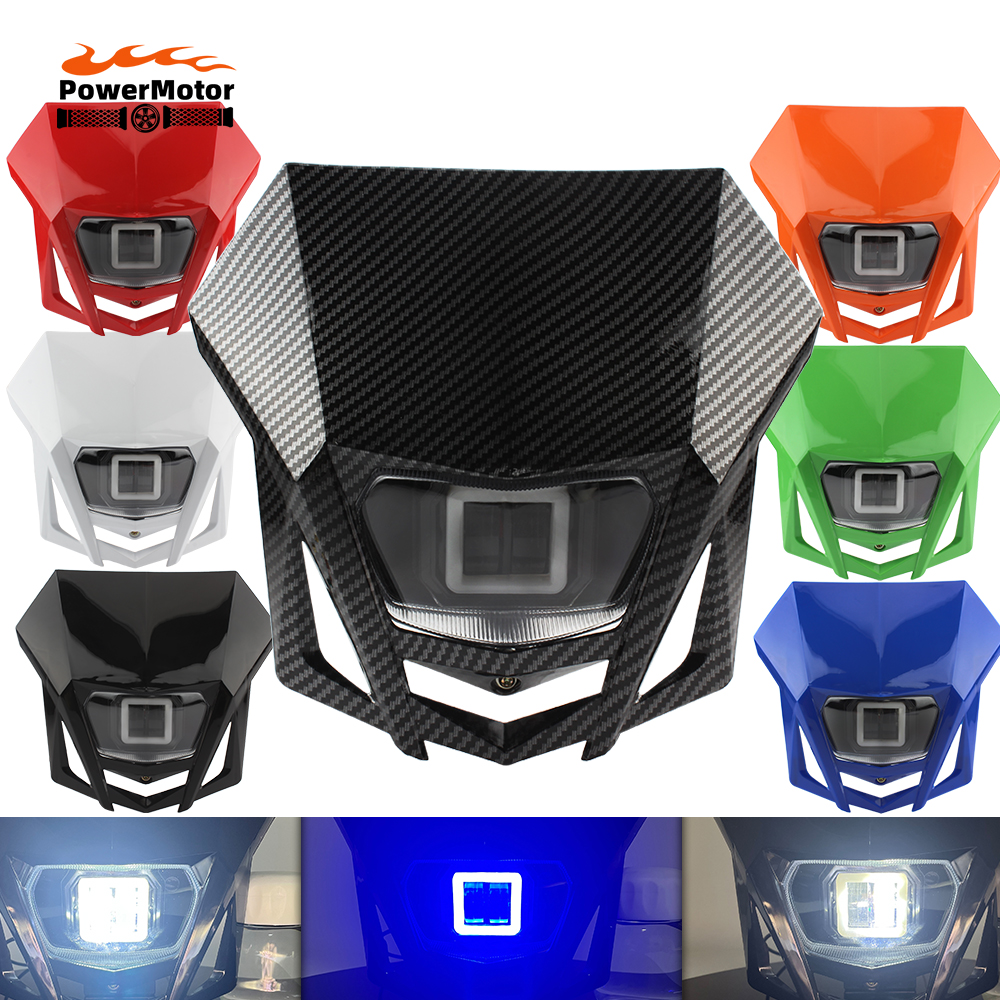 モトクロスオートバイ LED ヘッドライト KTM ヤマハカワサキスズキホンダ KLX CRF WR YZ 250 450 フェアリングダートバイクスーパーモト