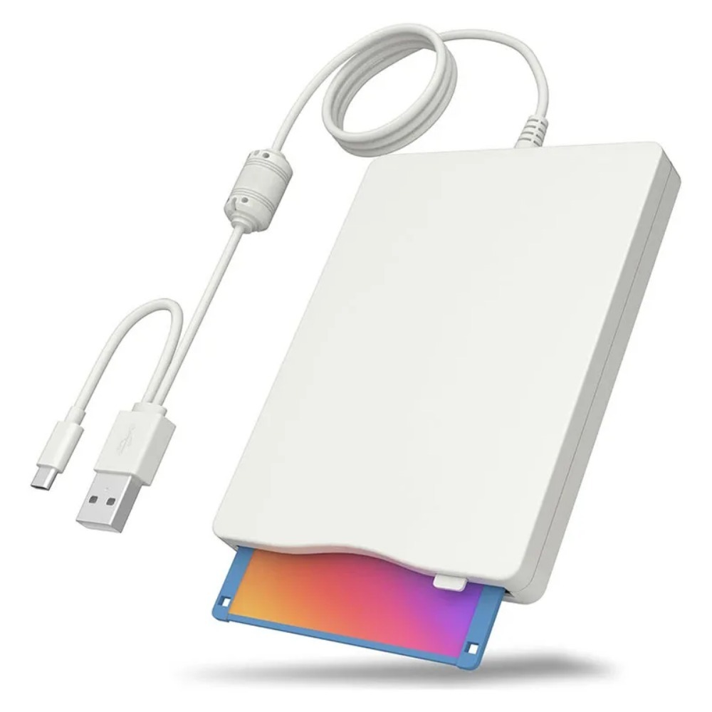 フロッピー ディスク リーダー、3.5 インチ 1.44Mb 外部 USB タイプ A/C フロッピー ディスク ドライブ PC、ラップトップ、デスクトップ用 Windows と互換性あり