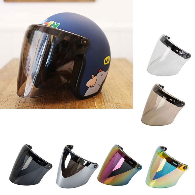ユニバーサル 3 スナップ オープンフェイス ヘルメット バイザー 3/4 ヘルメット バイザー 傷つきにくい UV 保護