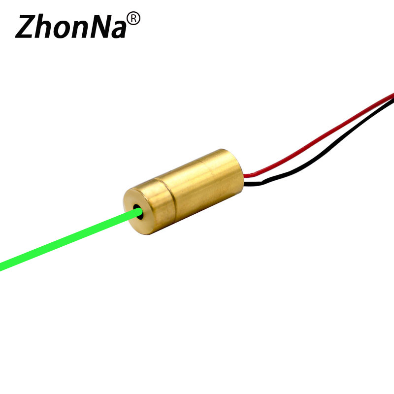 520nm 5mW 緑色光レーザーモジュールドットグラフィックスプロフェッショナルレーザーモジュールポジショニングサイトアクセサリー銅ヘッド 2.3-5V