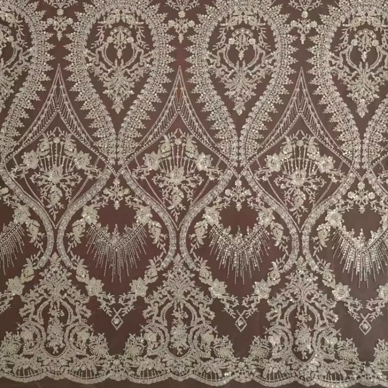ネイルビーズスパンコール刺繍レースメッシュ生地 DIY 縫製手作りウェディングドレスアクセサリー衣類ファッション素材布