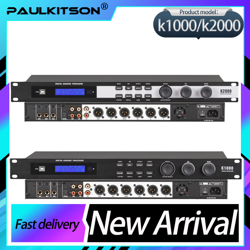Paulkitsons K1000/K2000 プリアンプデジタル効果装置カラオケマイクオーディオプロセッサ抗口笛イコライゼーションステージ