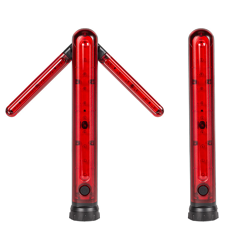 1PC 折りたたみ式安全矢印バーライト磁気スタンドビーコン警告信号 SOS ランプ USB 懐中電灯 LED 緊急照明
