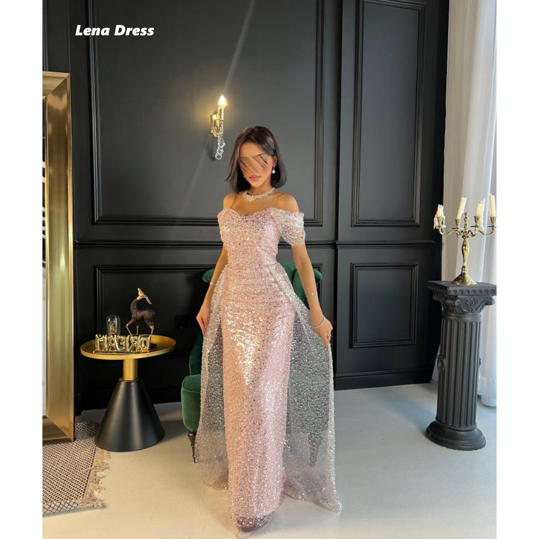 レナピンクのドレスの女性のエレガントなパーティードレス女性の結婚式のカスタムメイドの豪華な女性のイブニングドレス特別な日のための