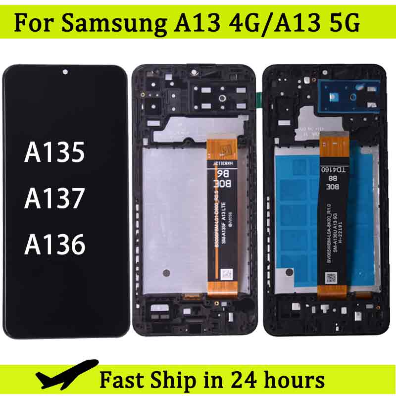 サムスン A13 4 グラム 5 グラム A135 A136 lcd ディスプレイタッチスクリーンデジタイザアセンブリサムスン A135 A135F A135U A137 A136U