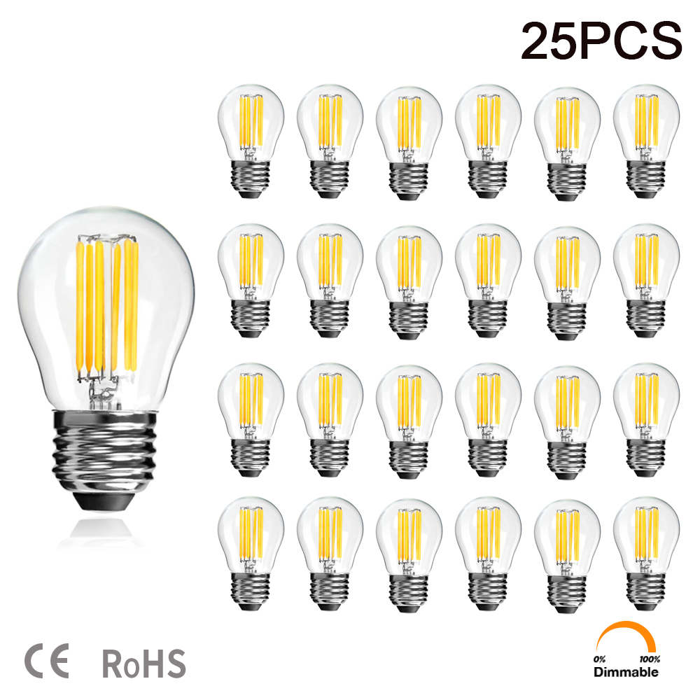 Led フィラメントエジソン電球 E27 G45 ミニグローブ 4 ワット 6 ワット調光可能なヴィンテージ Led ランプ 2700 18K ウォームホワイトストリング電球用