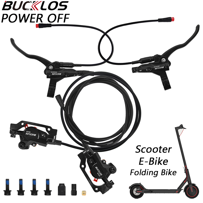 BUCKLOS 自転車油圧ディスクブレーキセット 2 ピストン油圧 MTB ブレーキ 1100/1800 ミリメートルディスクブレーキ E-バイクスクーター MTB 折りたたみ B