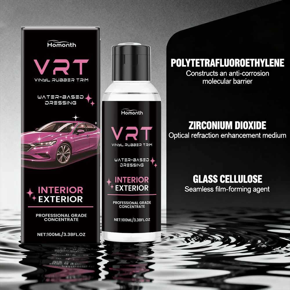 Car VRT Vinyl Rubber Trim Restorer, Water-Based Coating for Exterior & Interior, Gloss Enhancer & Anti-Oxidation Protectant