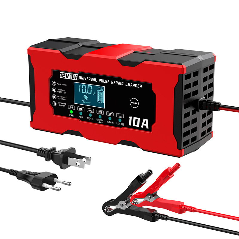12V 10A スマート車のバッテリー充電器 14.6V 10A 電動バイク充電器 Lifepo4 鉛酸 AGM ゲル PB リチウム電池修理