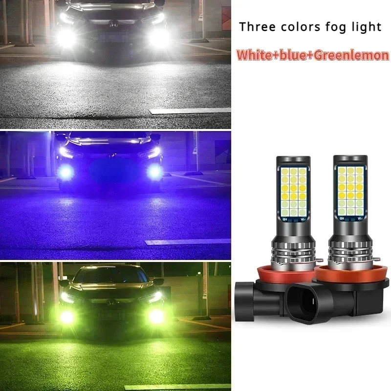 3030 3 色車の Led フォグランプ点滅車のフォグランプ電球レッド、グリーン、ピンク、ブルー超高輝度 H3 H8 H11 9006 9005 H7 H1 880 881