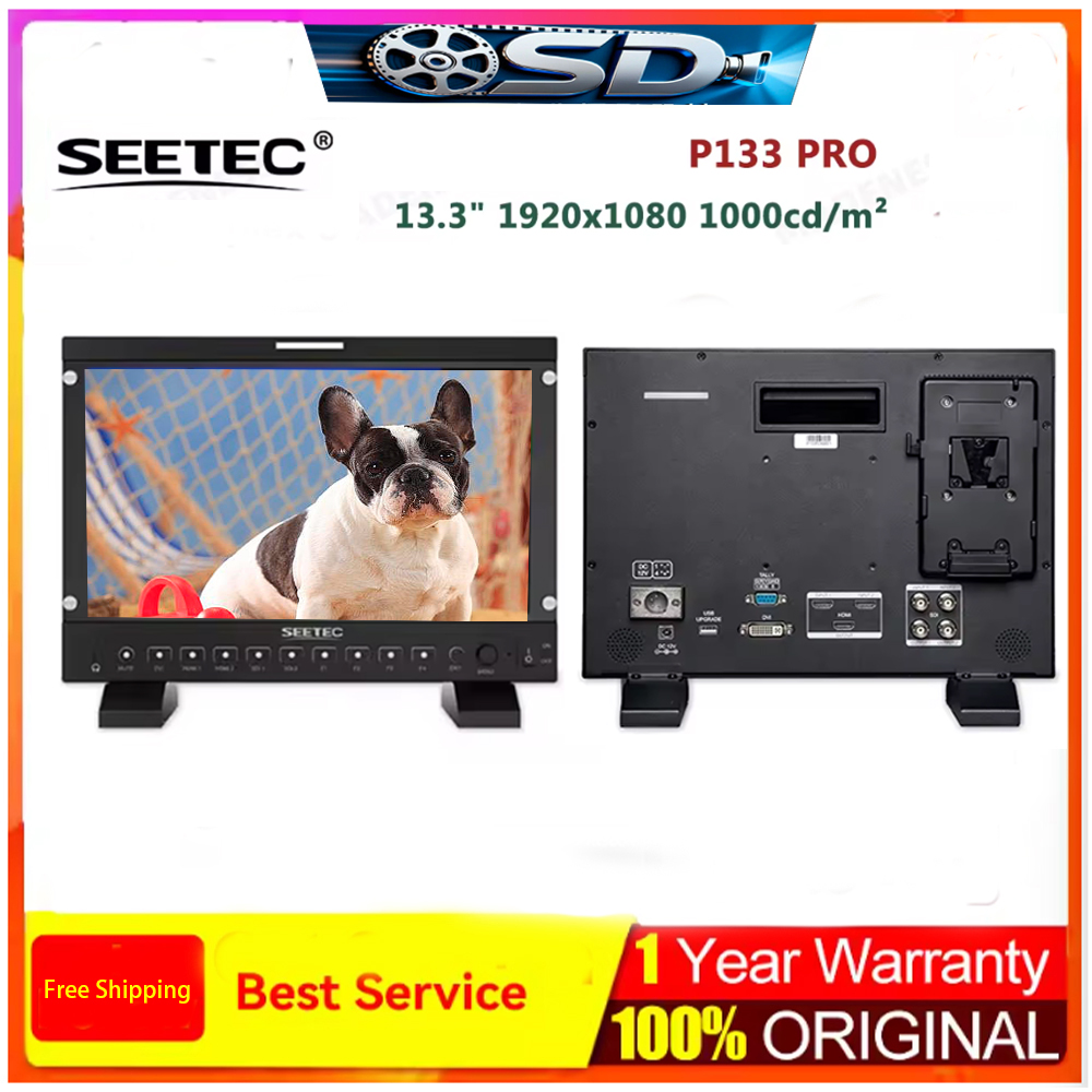 SEETEC P133 プロ 13.3 インチフル 1920x1080 1000nit 高輝度ポータブル 3G SDI HD ブロードキャストモニターライブブロードキャストモニター用