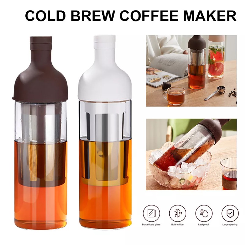 1 個ガラス手動水出しポットポータブルコーヒー茶水出しメーカー取り外し可能なメッシュフィルター家庭用コーヒーケトルキャンプ使用