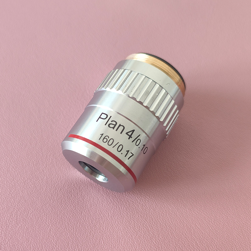 顕微鏡プランアクロマート対物レンズ 4X 生物顕微鏡対物レンズ標準 RMS インターフェイス DIN160/0.1mm