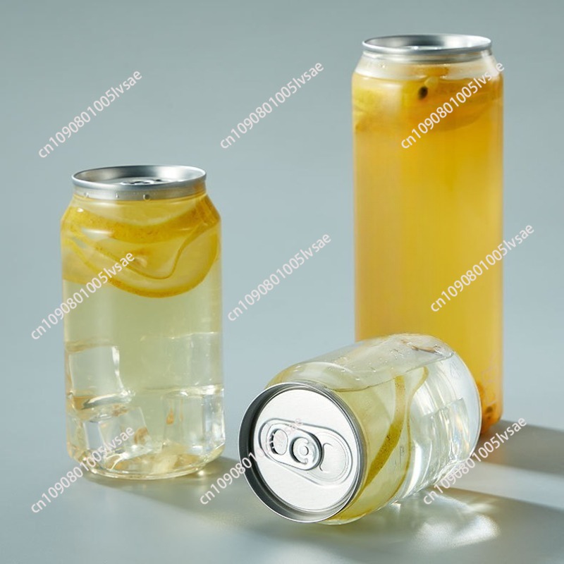 ペットプラスチック缶蓋付き密閉飲料ボトル再利用可能なミルクティーコーヒー炭酸水プラスチックドリンクボトル