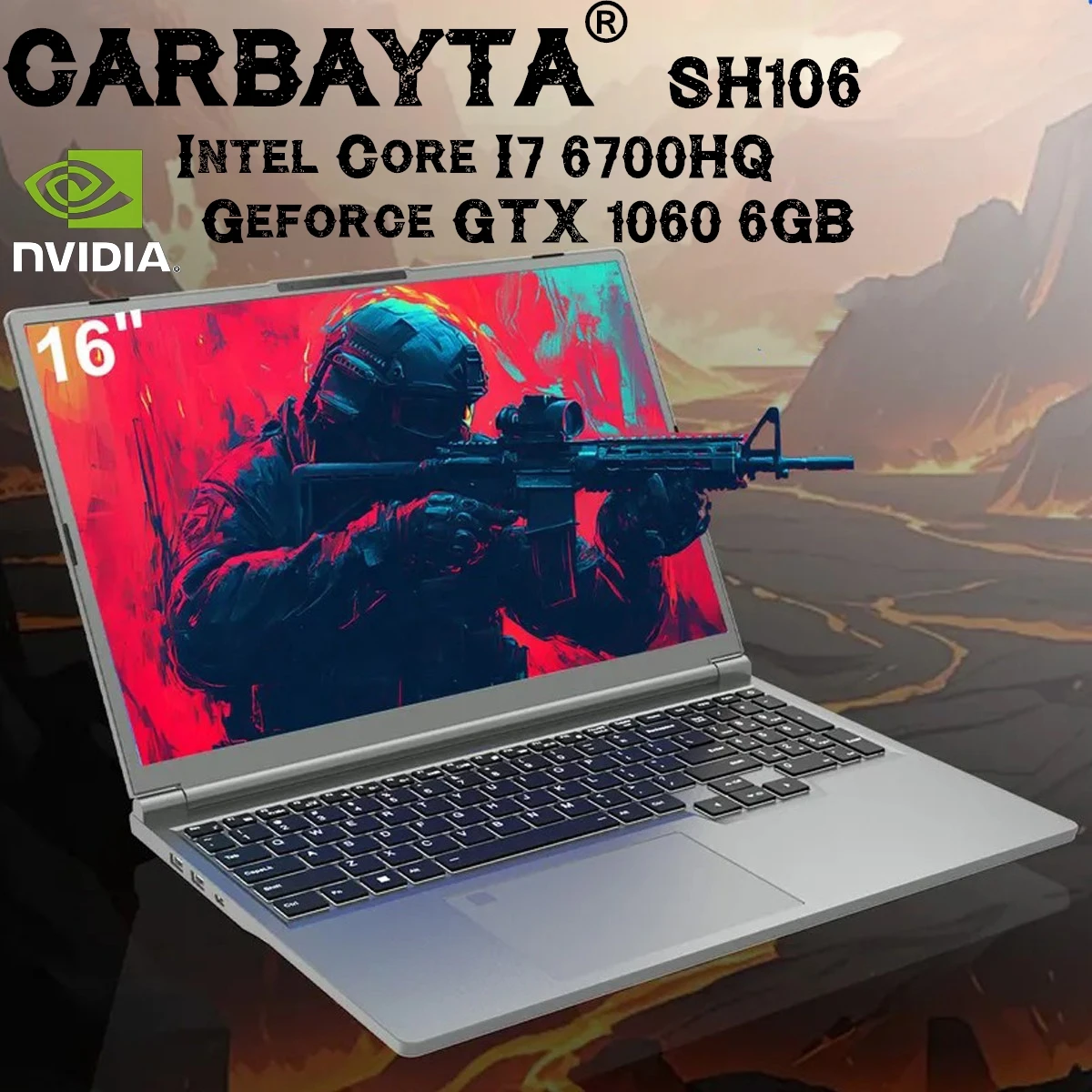 16インチゲーミングラップトップインテルCore i7-6700HQ GTX 1060 6GBノートPC IPS 1920*1200 Ram 16GB 512GB 1TB SSD Windows 11 Proラップトップゲーマー