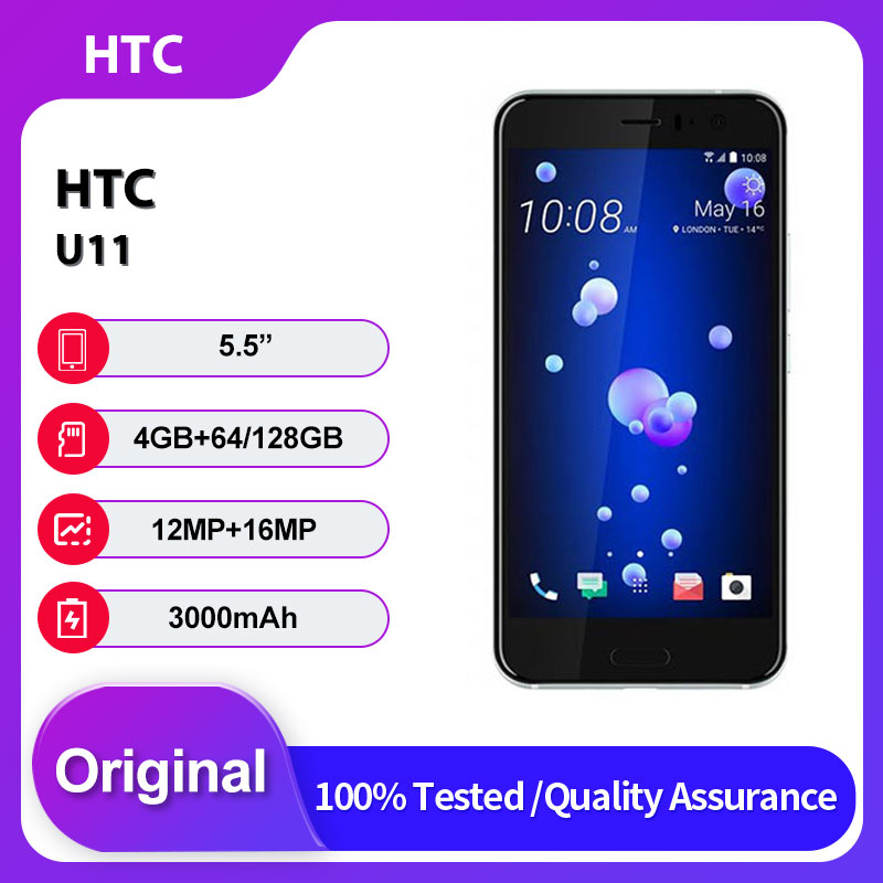 オリジナルロック解除 HTC U11 指紋 Bluetooth 4G 5.5 インチ Android 7.1 NFC 携帯電話