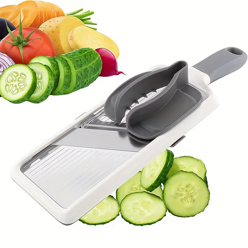 ハンドヘルド野菜スライサー 調整可能なステンレス鋼の刃付き野菜フルーツカッター ジャガイモ用 レモン キッチンガジェット