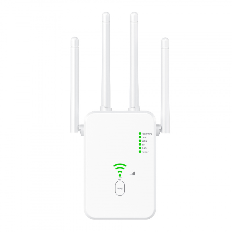 1200M/300M WiFiエクステンダー、デュアルバンド5G/2.4G信号ブースター、ホームルーター用ワイヤレスリピーター、US/EU/UKプラグ