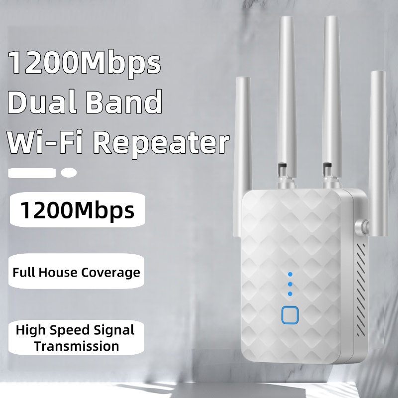 1200Mbps 2.4G/5GHz WiFi リピーター ワイヤレス デュアルバンド WiFi エクステンダー 802.11ac ギガビットアンプルーター長距離信号ブースター
